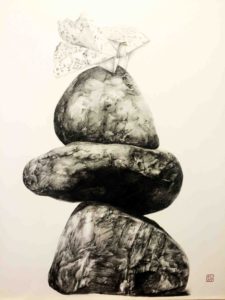 a fortuitous turn size：55*68cm Medium：charcoal pencil on water-paper Price-2200$